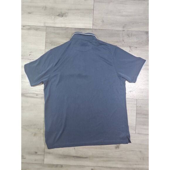 7 Diamonds Navy Blue Contrast Trim Short Sleeve Knit Polo Shirt Size Large - Picture 7 of 7